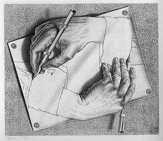 <i>Drawing Hands</i>, M.C. Escher